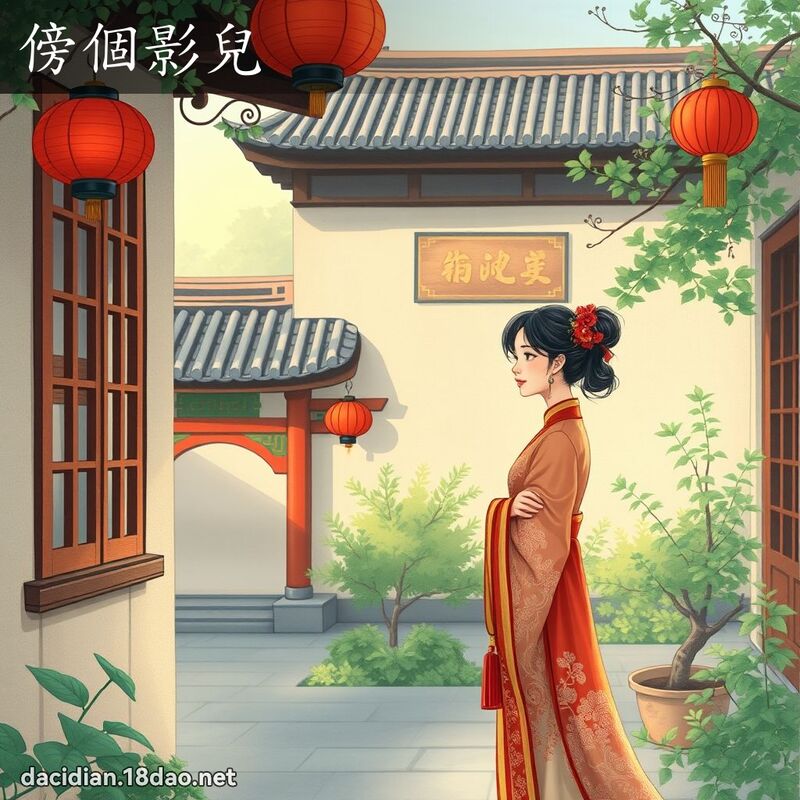 傍個影兒 - 國語大辭典配圖