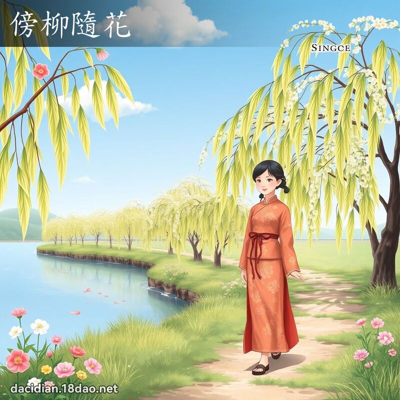 傍柳隨花 - 國語大辭典配圖