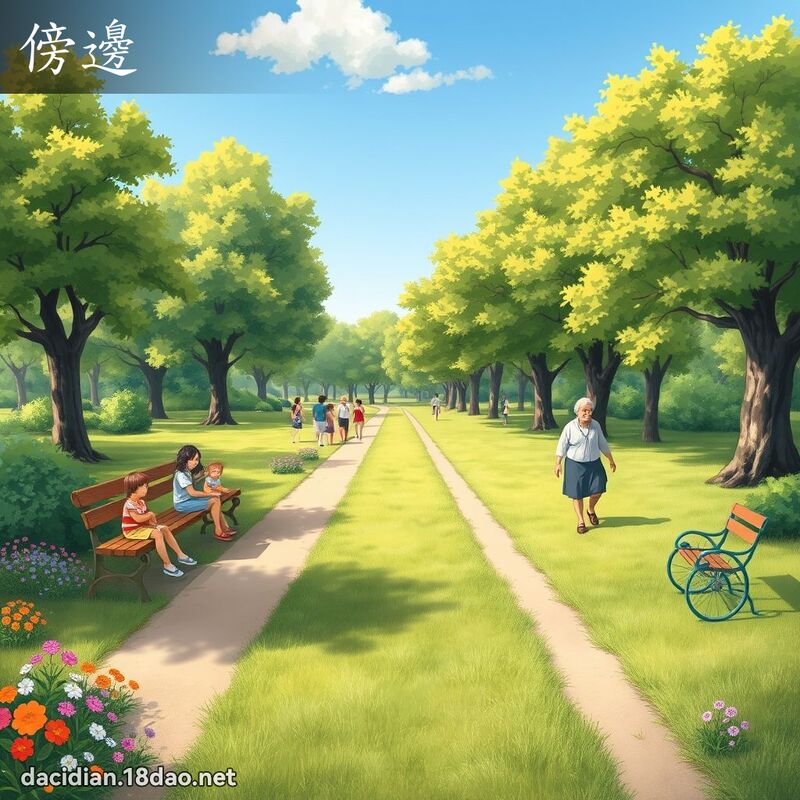 傍边 - 国语大辞典配图