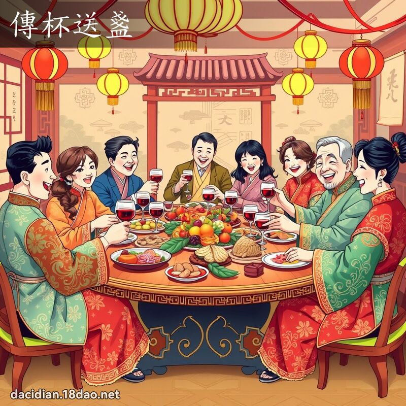 传杯送盏 - 国语大辞典配图