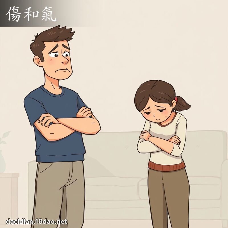 伤和气 - 国语大辞典配图