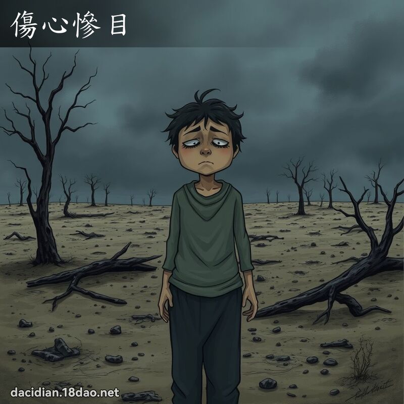 伤心惨目 - 国语大辞典配图