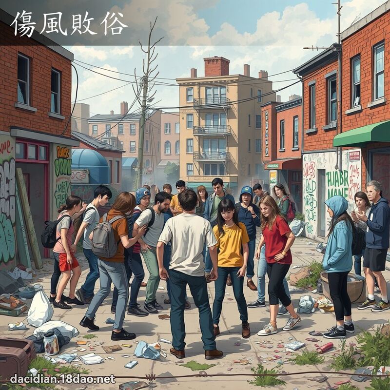 傷風敗俗 - 國語大辭典配圖