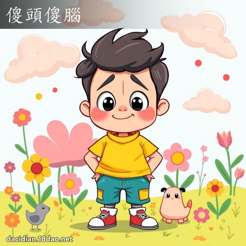 傻頭傻腦 - 國語大辭典配圖
