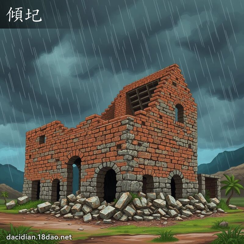 倾圮 - 国语大辞典配图