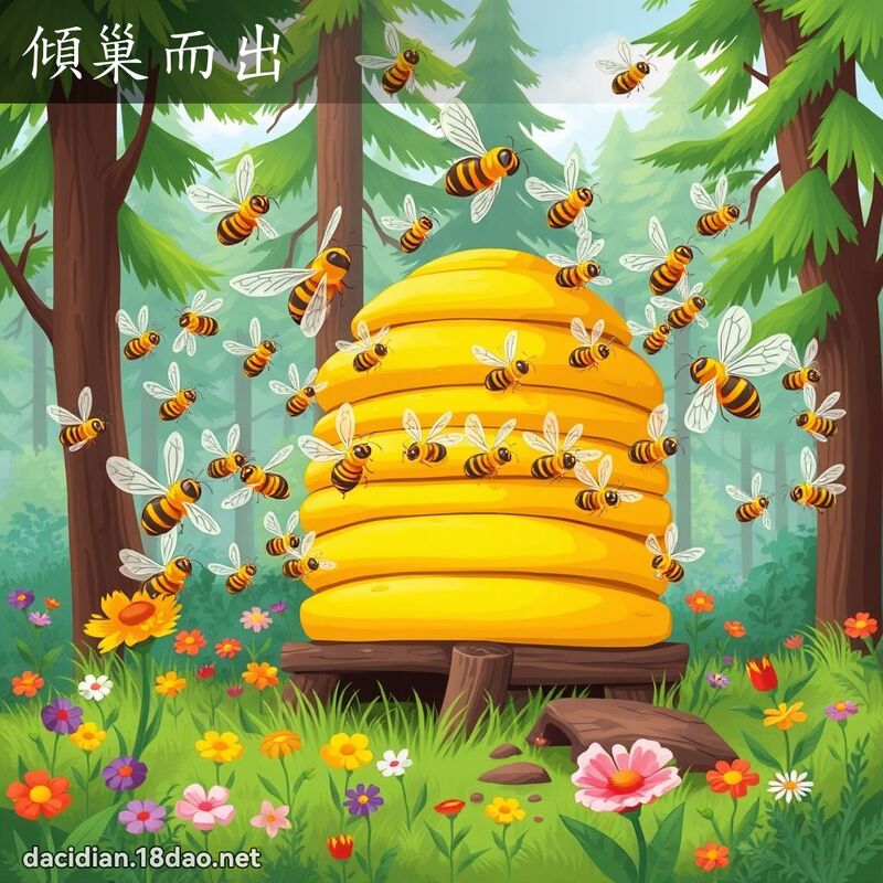 傾巢而出 - 國語大辭典配圖