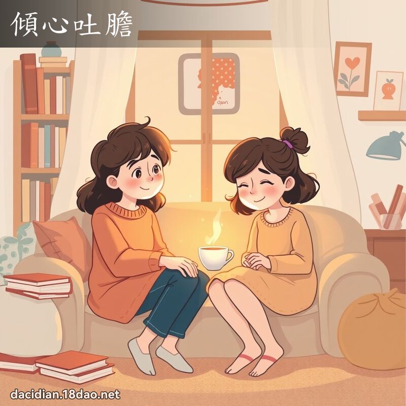 傾心吐膽 - 國語大辭典配圖