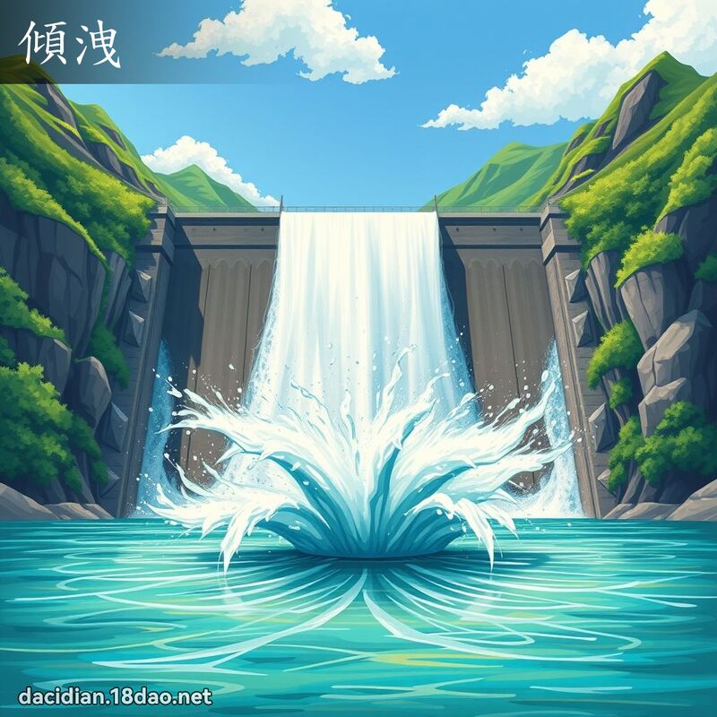 傾洩 - 國語大辭典配圖