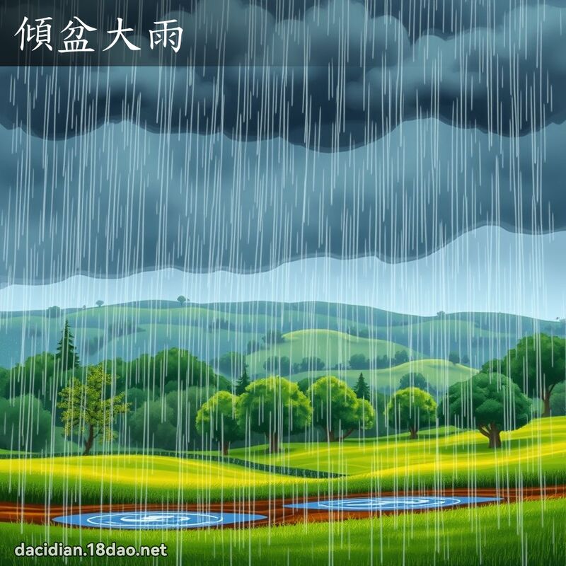 傾盆大雨 - 國語大辭典配圖