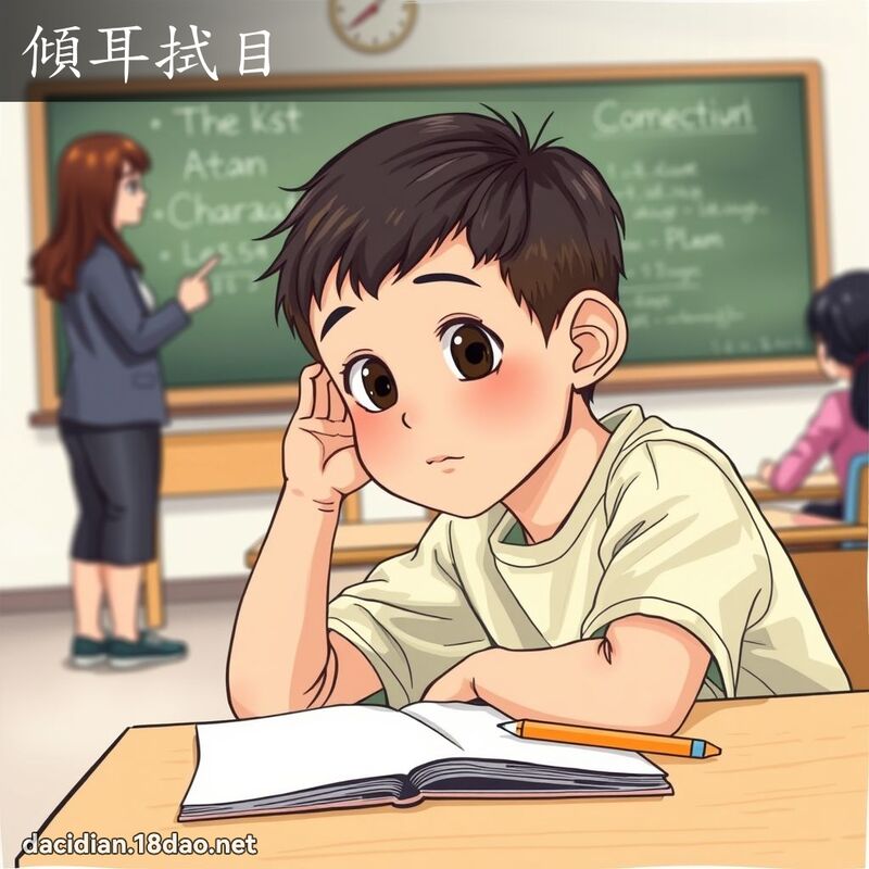 倾耳拭目 - 国语大辞典配图