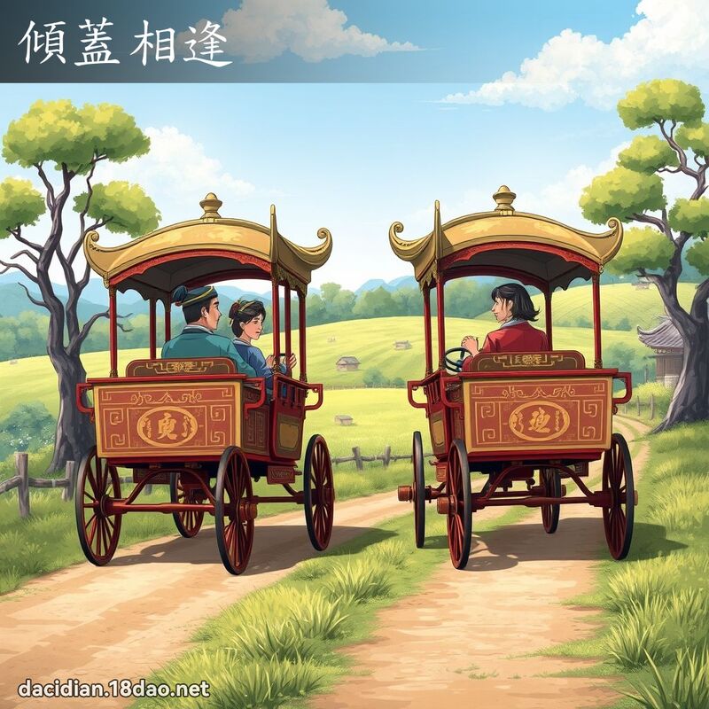 傾蓋相逢 - 國語大辭典配圖