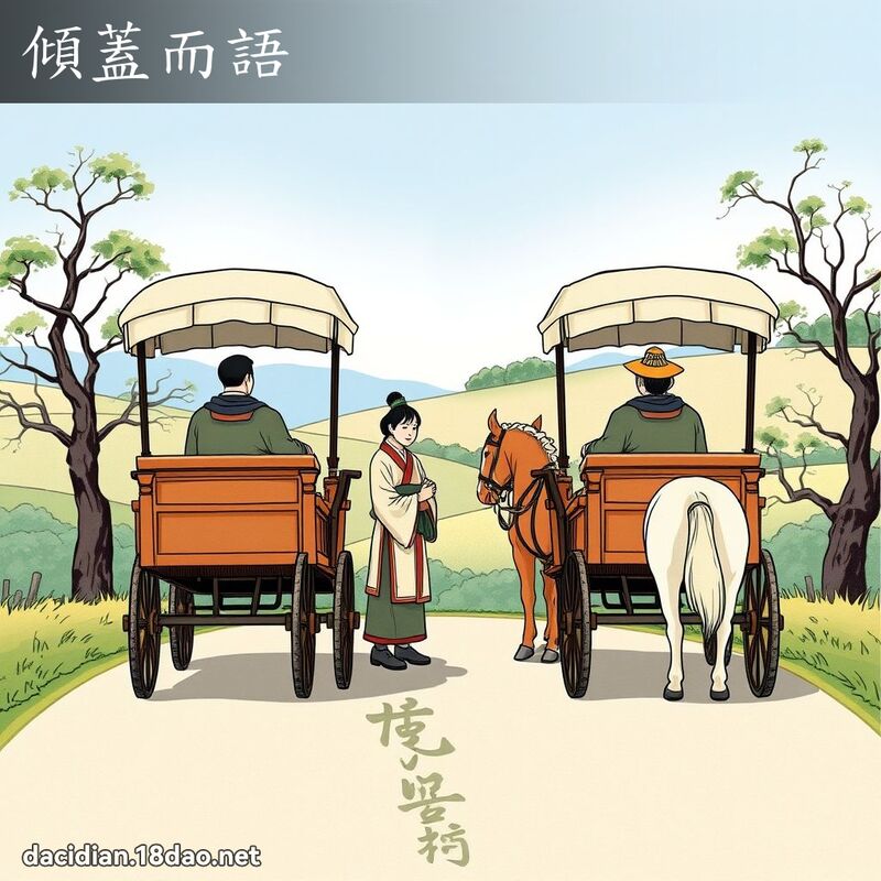 倾盖而语 - 国语大辞典配图