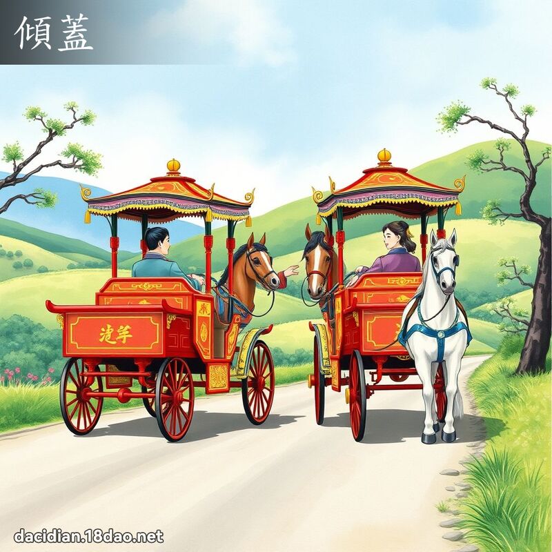 傾蓋 - 國語大辭典配圖