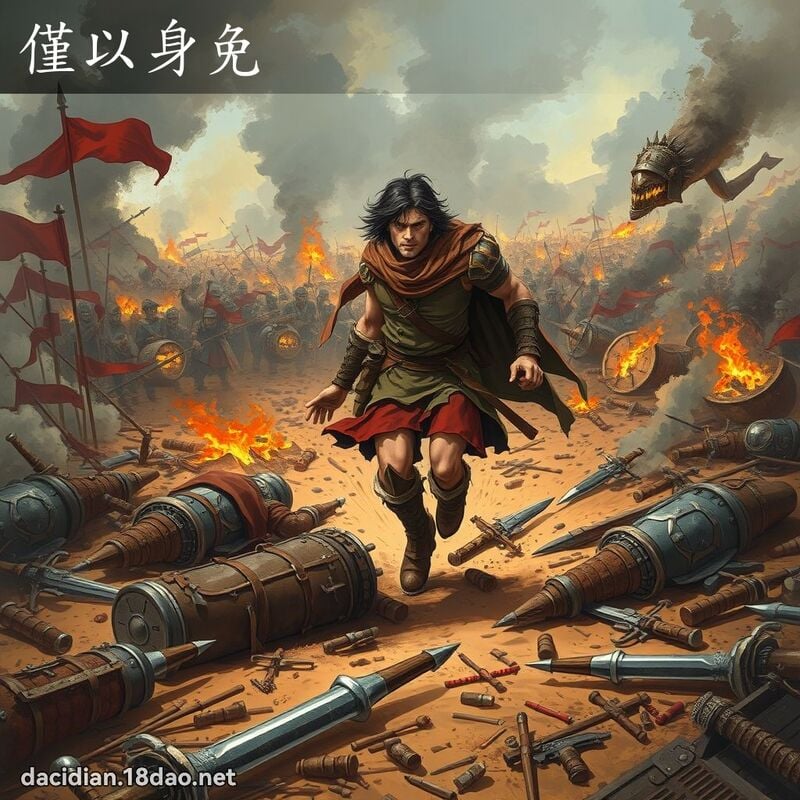 僅以身免 - 國語大辭典配圖
