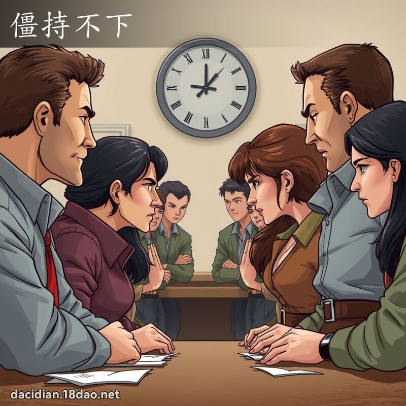僵持不下 - 國語大辭典配圖
