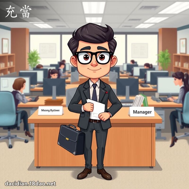 充當 - 國語大辭典配圖