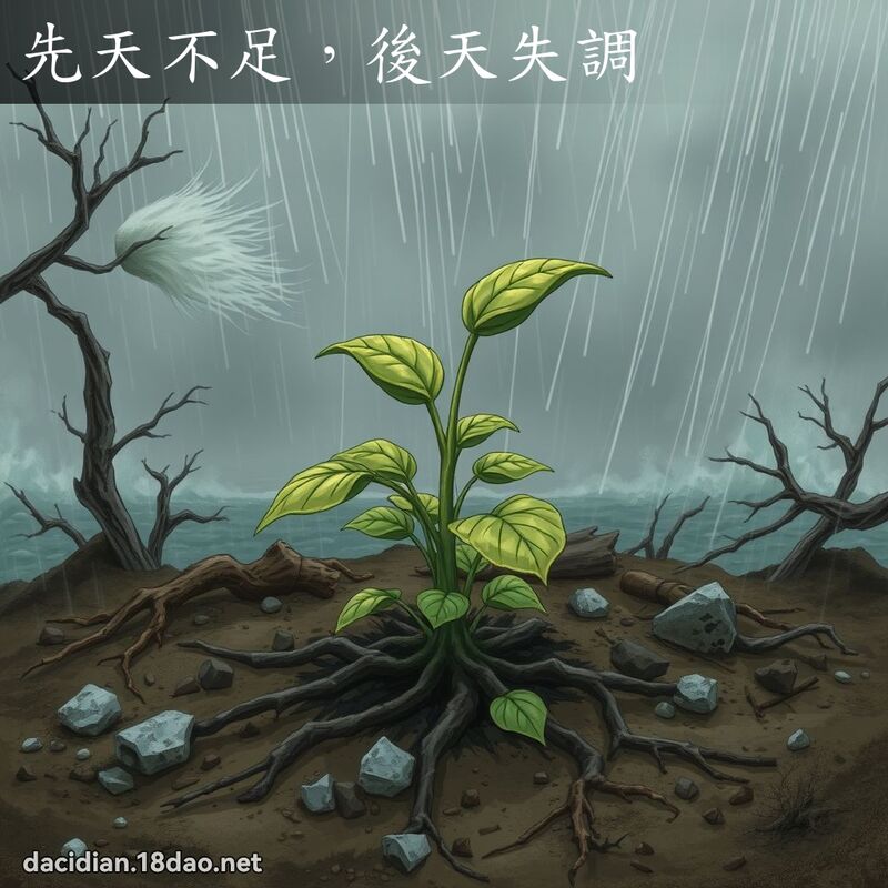 先天不足，後天失調 - 國語大辭典配圖