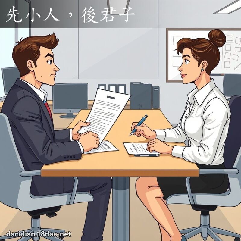 先小人，後君子 - 國語大辭典配圖