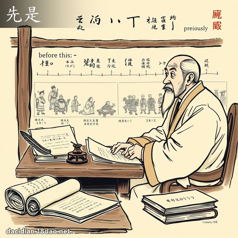 先是 - 國語大辭典配圖