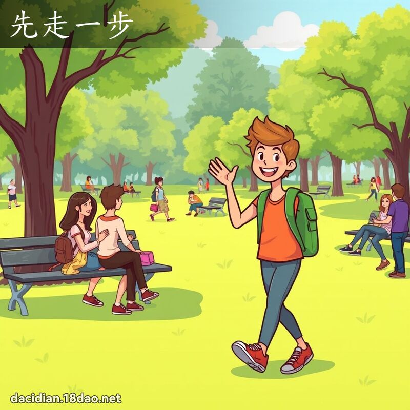 先走一步 - 國語大辭典配圖