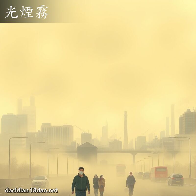 光煙霧 - 國語大辭典配圖