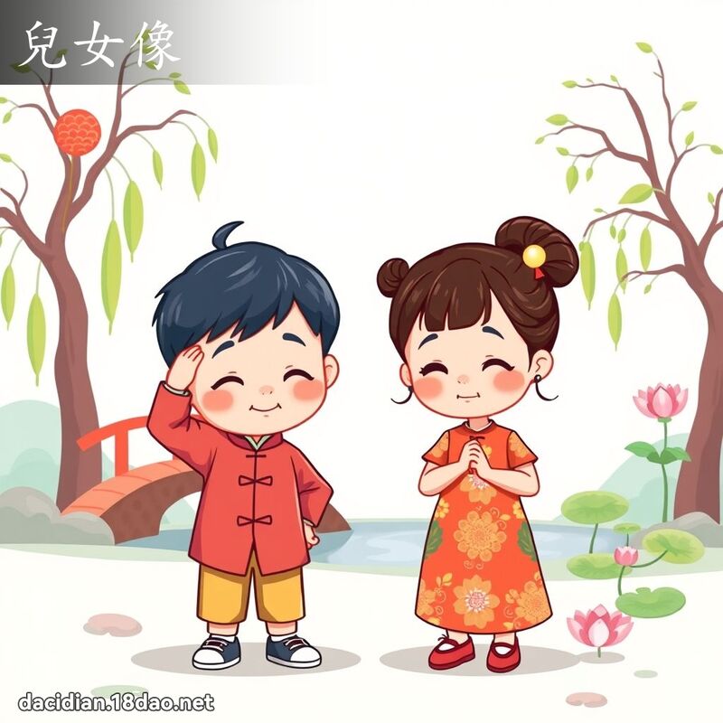 兒女像 - 國語大辭典配圖