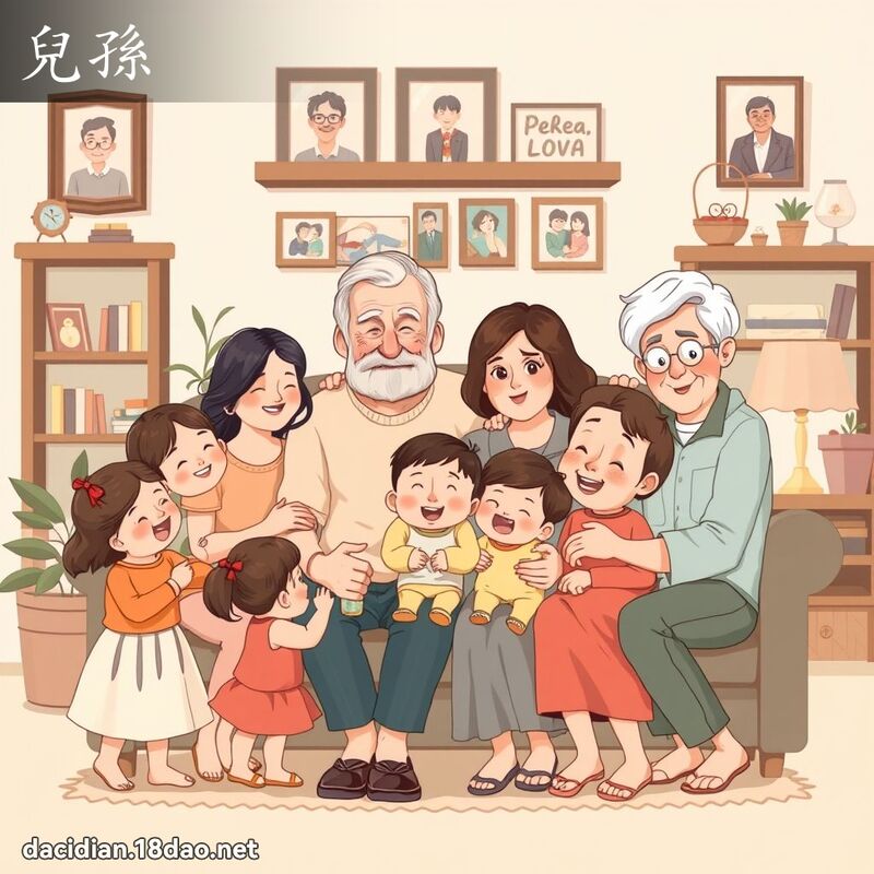 兒孫 - 國語大辭典配圖