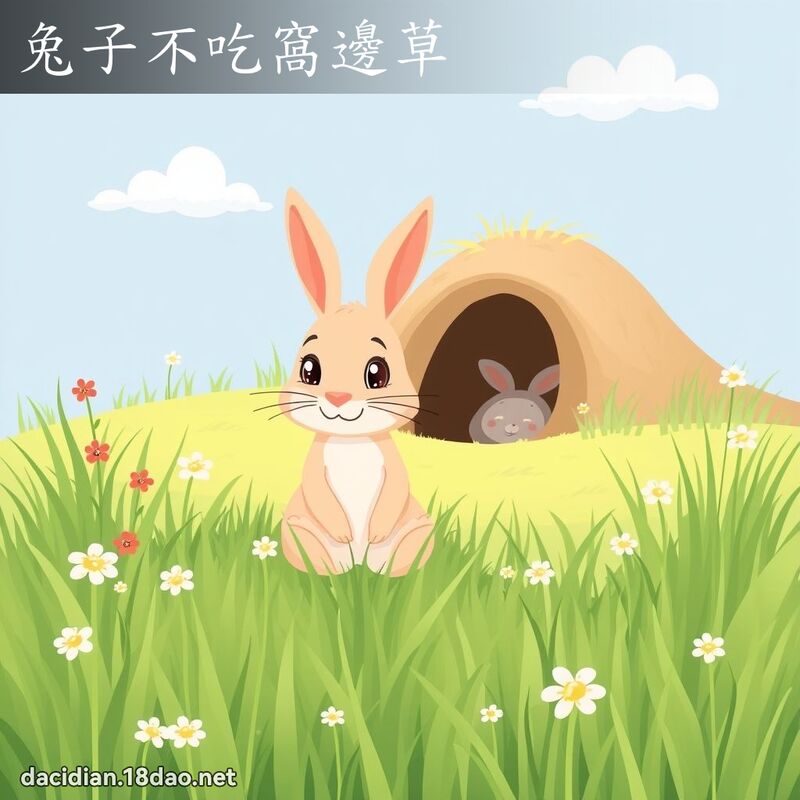 兔子不吃窩邊草 - 國語大辭典配圖