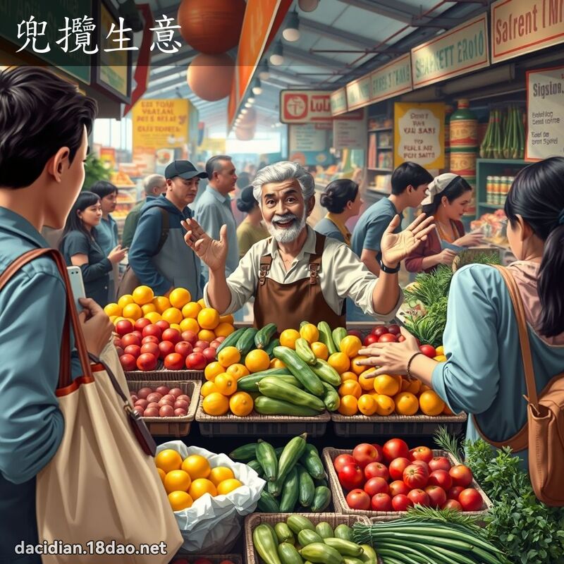 兜揽生意 - 国语大辞典配图