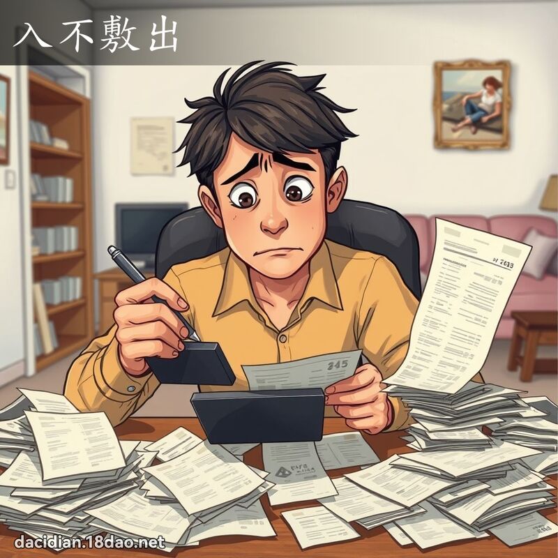 入不敷出 - 國語大辭典配圖