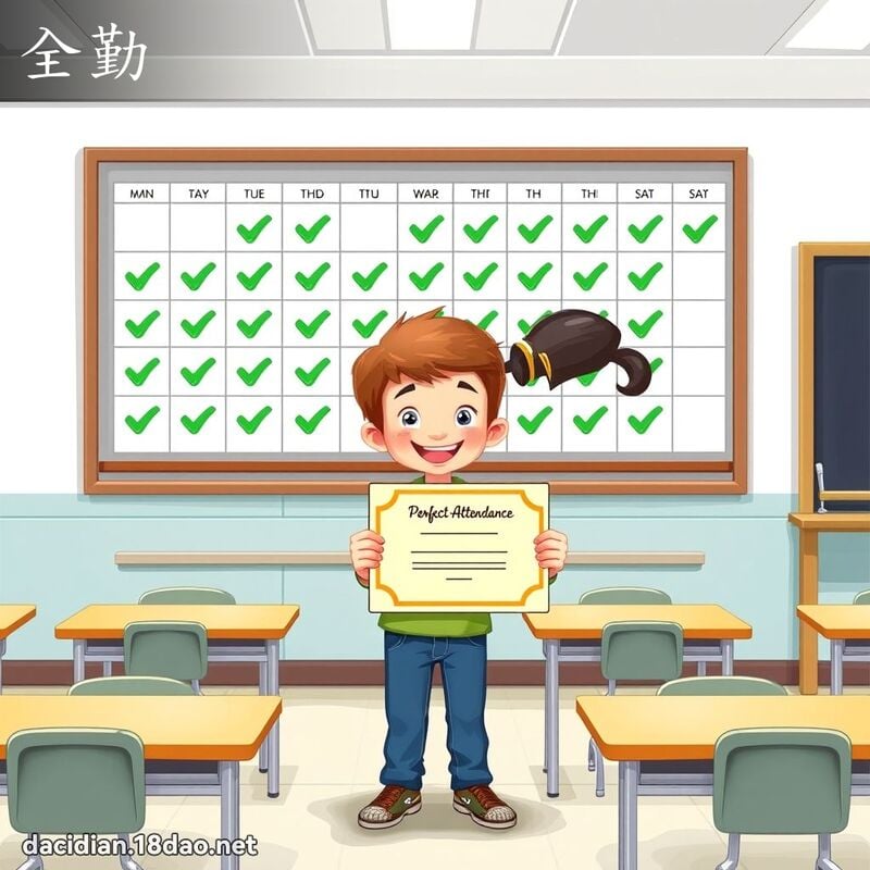 全勤 - 國語大辭典配圖