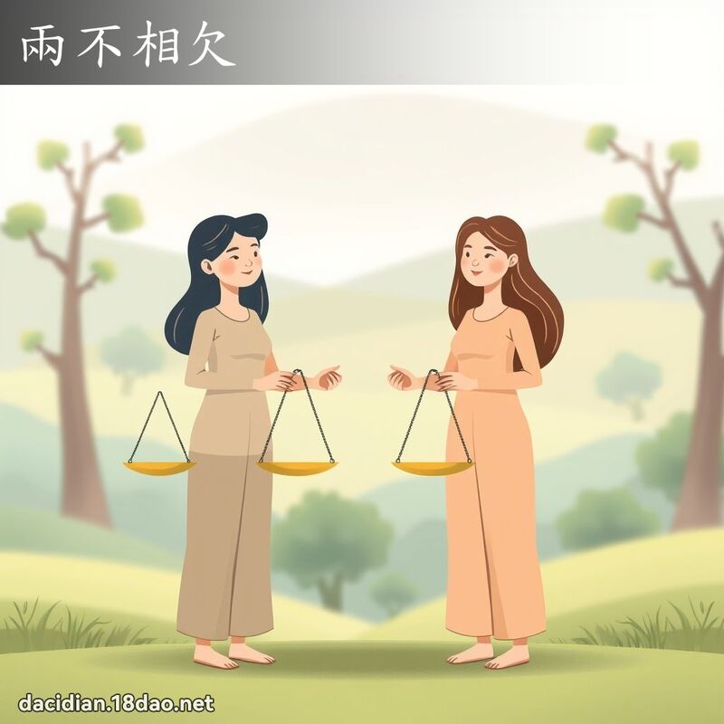 两不相欠 - 国语大辞典配图