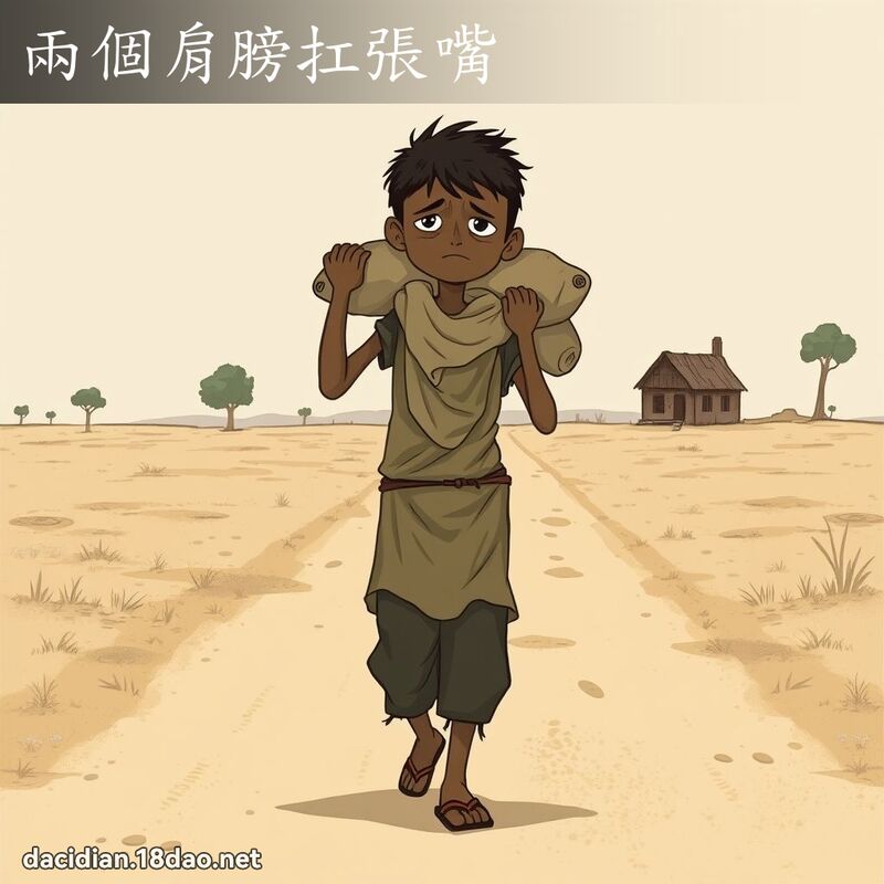 两个肩膀扛张嘴 - 国语大辞典配图