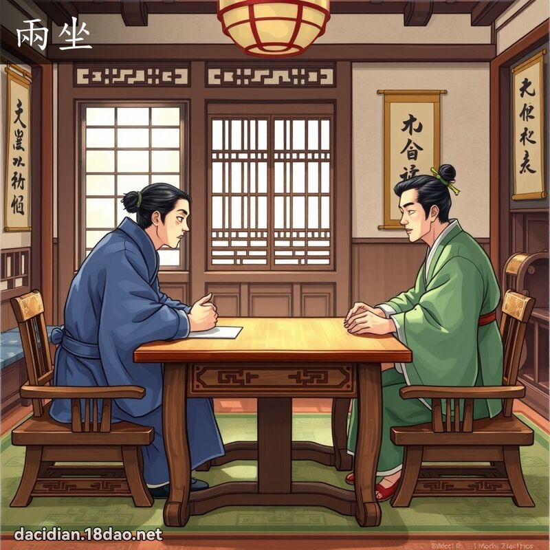 兩坐 - 國語大辭典配圖