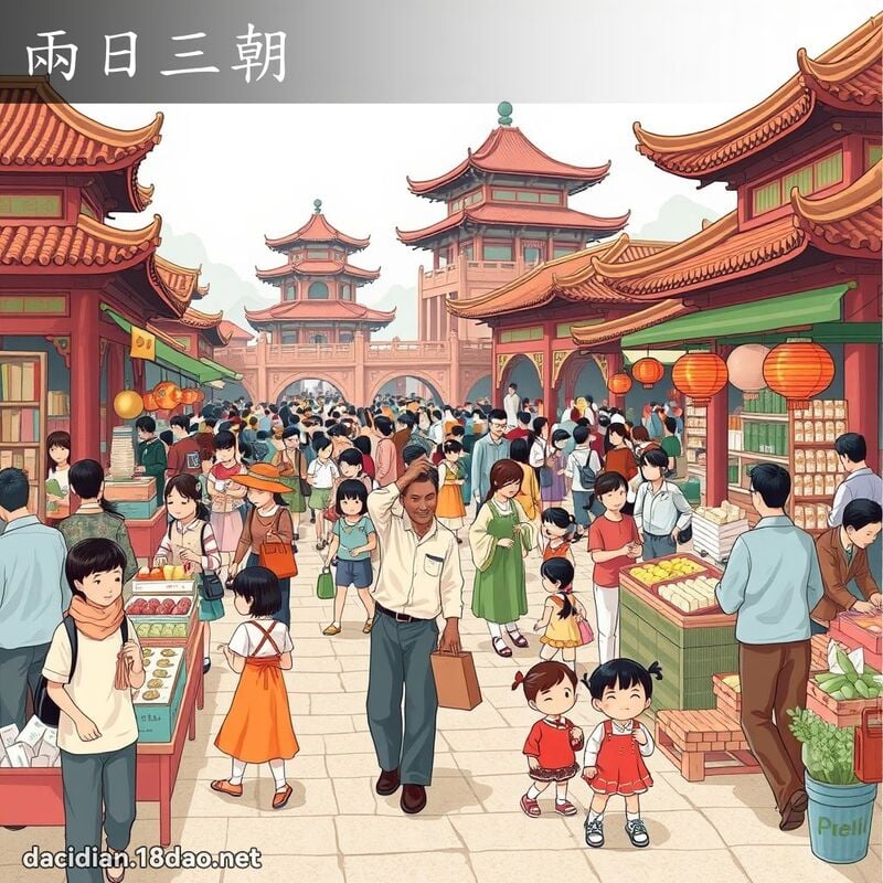 兩日三朝 - 國語大辭典配圖