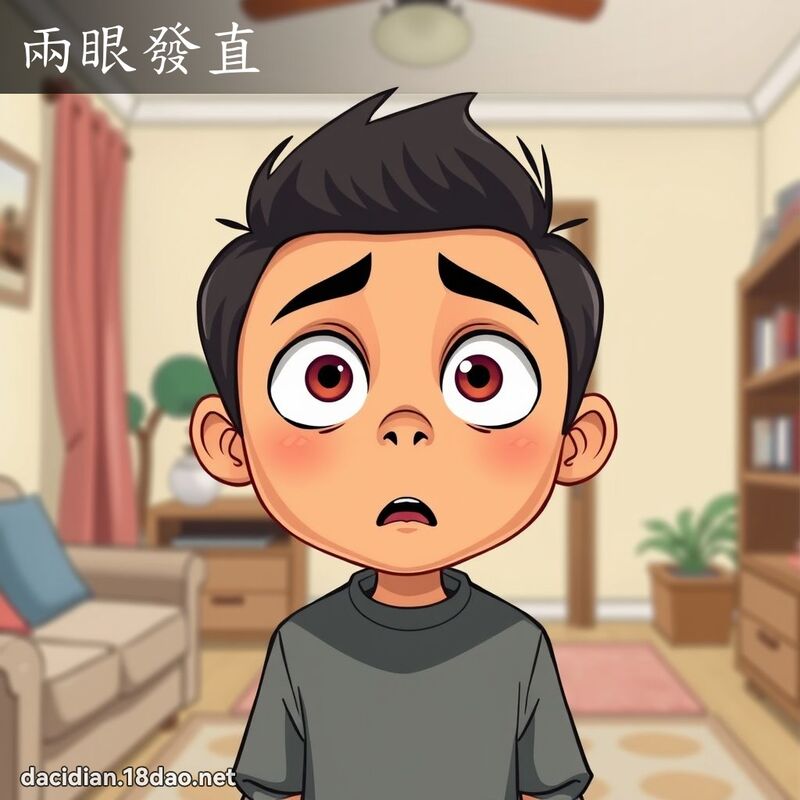 兩眼發直 - 國語大辭典配圖