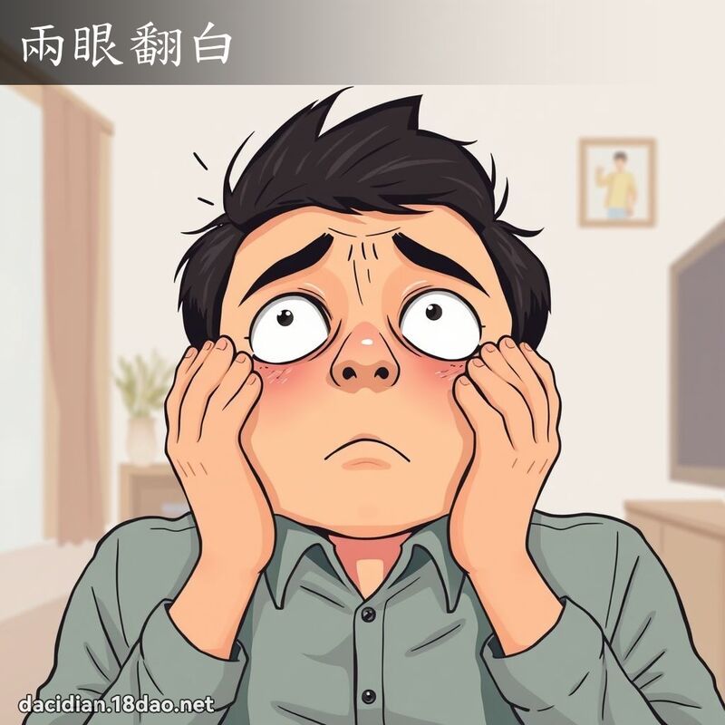 兩眼翻白 - 國語大辭典配圖
