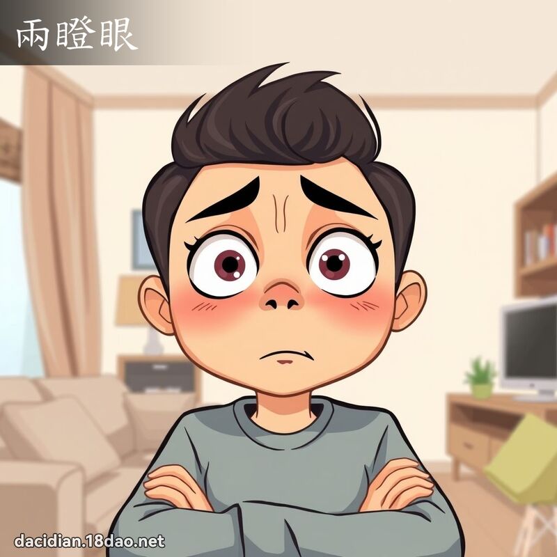 兩瞪眼 - 國語大辭典配圖