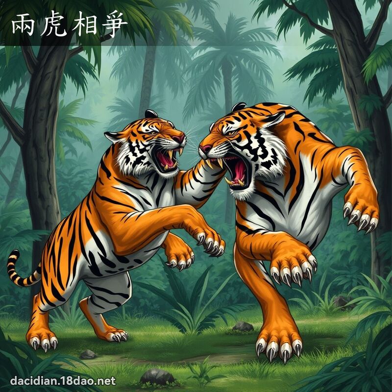 兩虎相爭 - 國語大辭典配圖