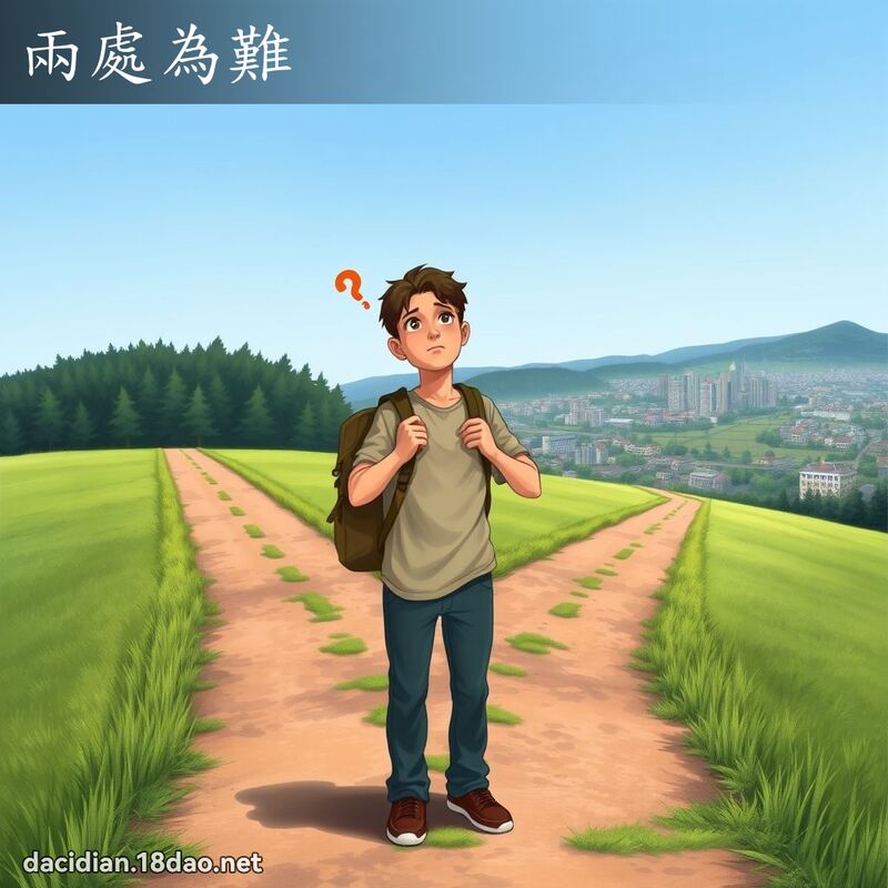 两处为难 - 国语大辞典配图