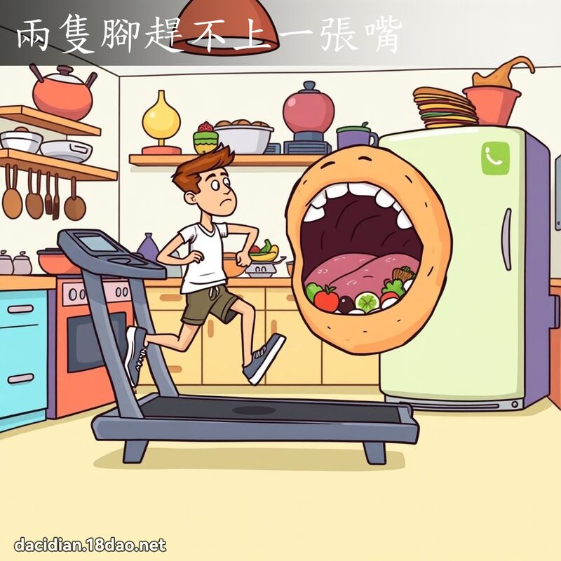 两只脚赶不上一张嘴 - 国语大辞典配图