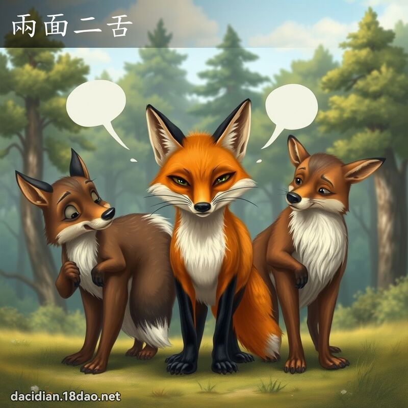 兩面二舌 - 國語大辭典配圖