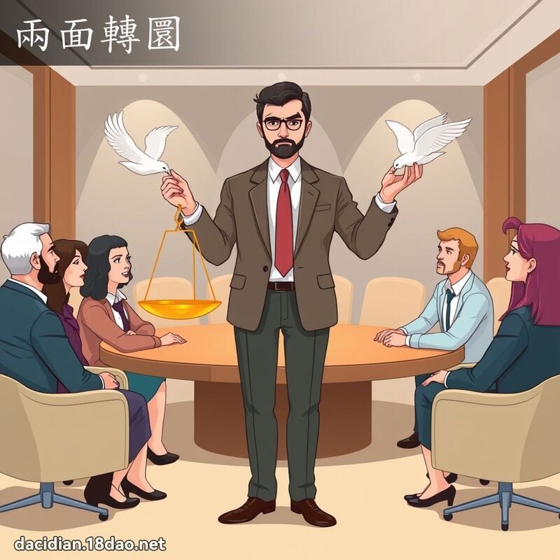 两面转圜 - 国语大辞典配图