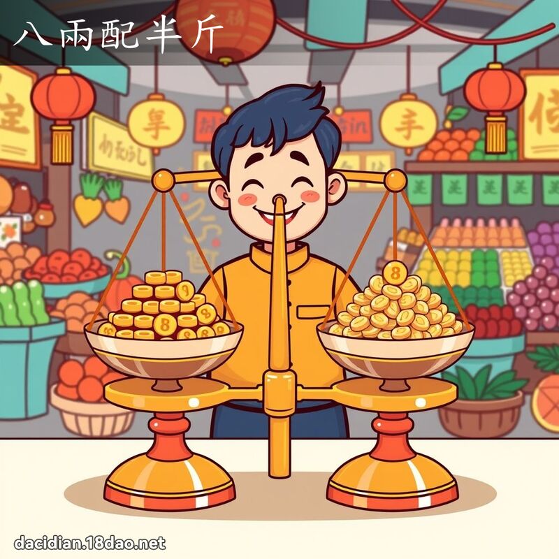 八兩配半斤 - 國語大辭典配圖