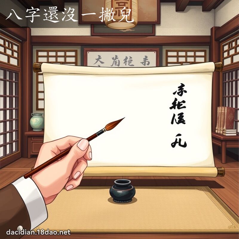 八字還沒一撇兒 - 國語大辭典配圖