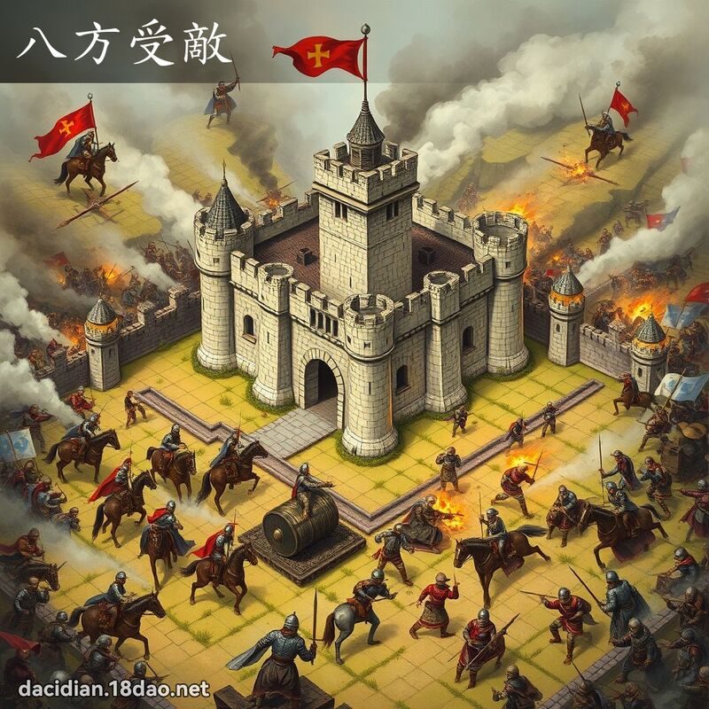 八方受敌 - 国语大辞典配图