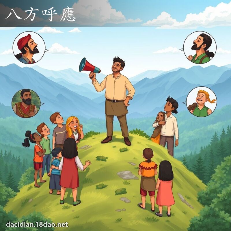 八方呼应 - 国语大辞典配图
