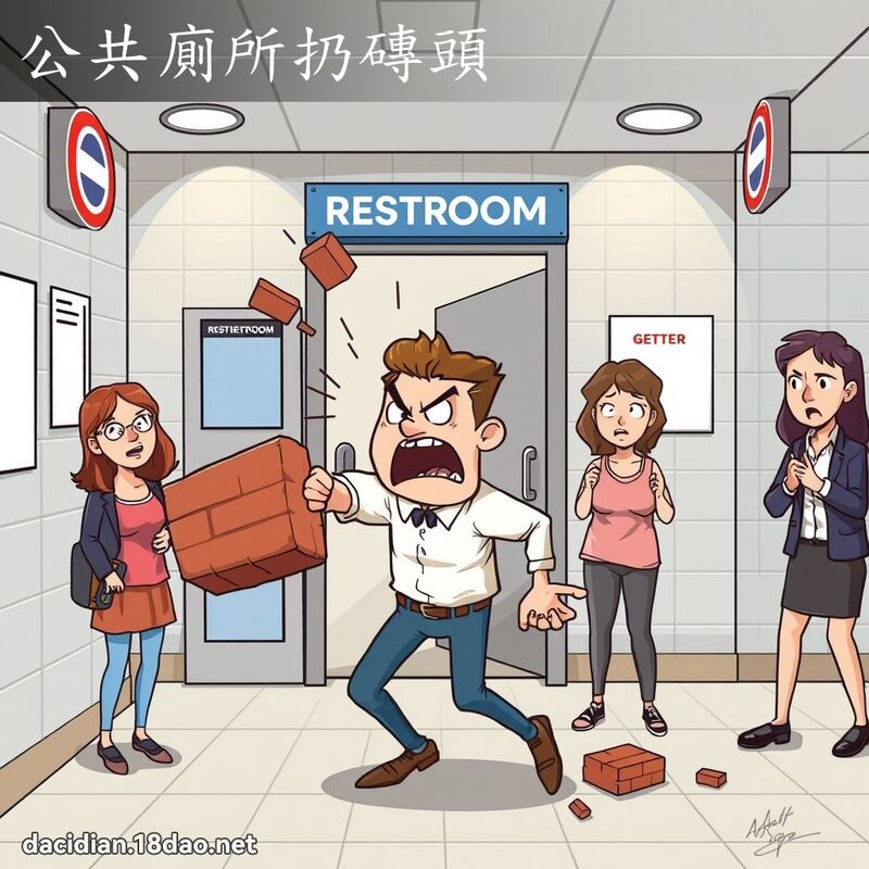公共厕所扔砖头 - 国语大辞典配图
