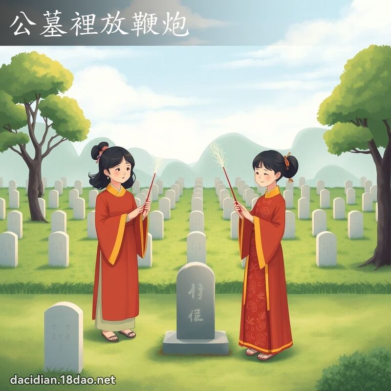公墓里放鞭炮 - 国语大辞典配图