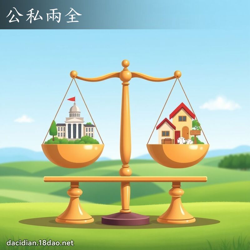公私兩全 - 國語大辭典配圖